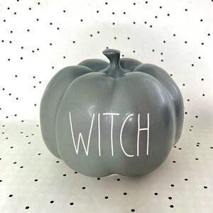🖤 RAE DUNN 🖤 WITCH ceramic pumpkin gray two sided rare